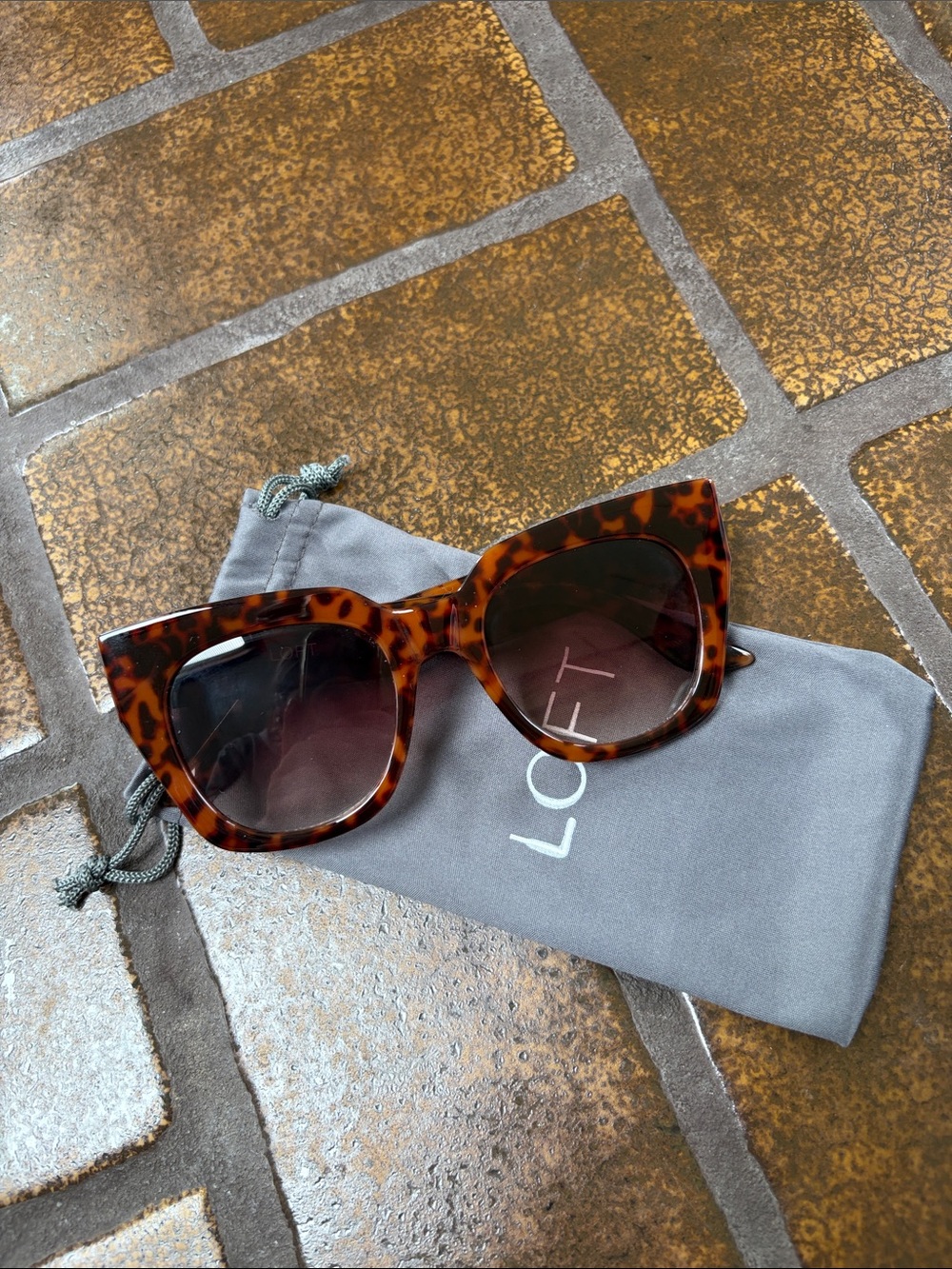 LOFT Oversized Cat Eye Tortoiseshell Sunglasses